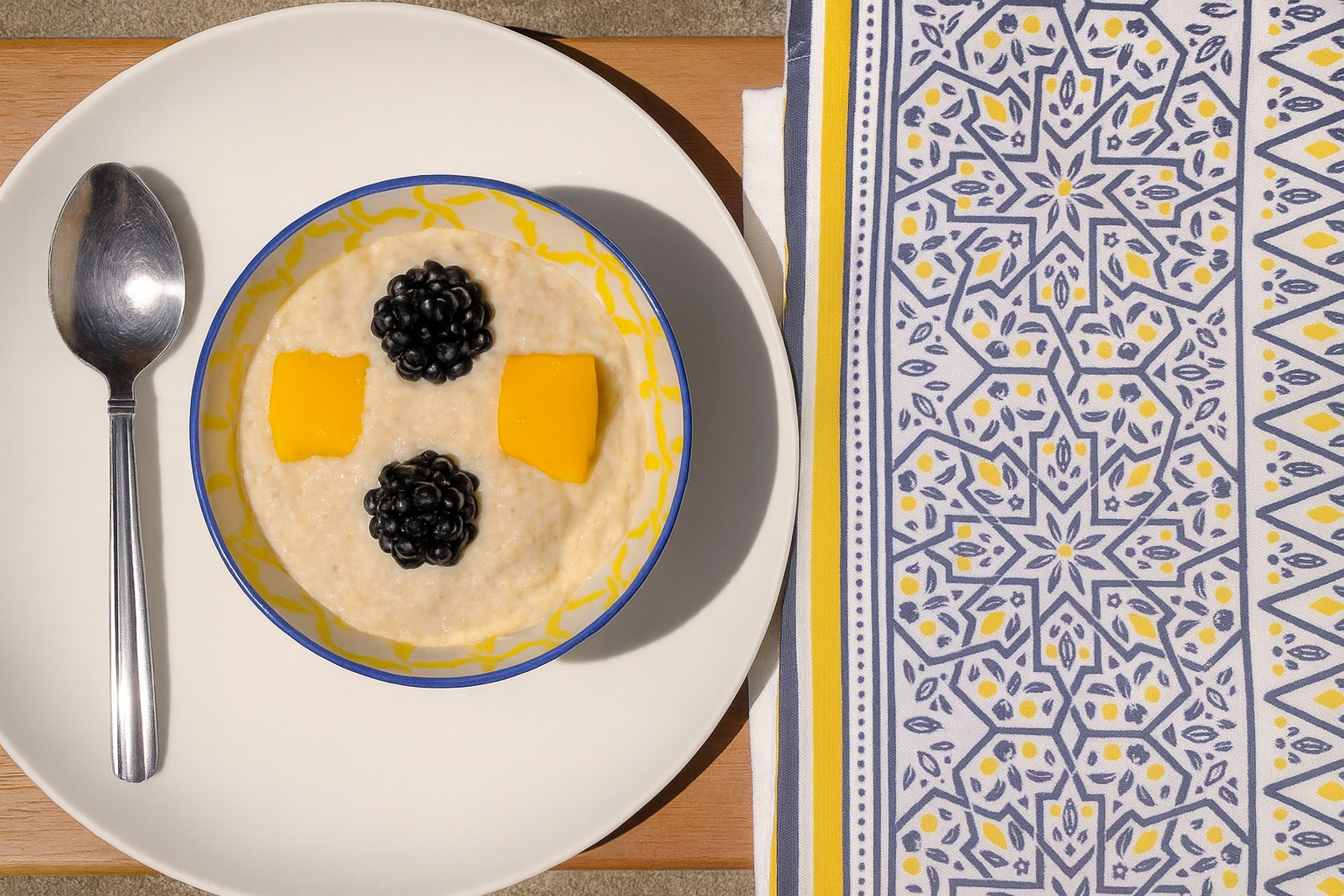 Chakery dessert with fruits on plate