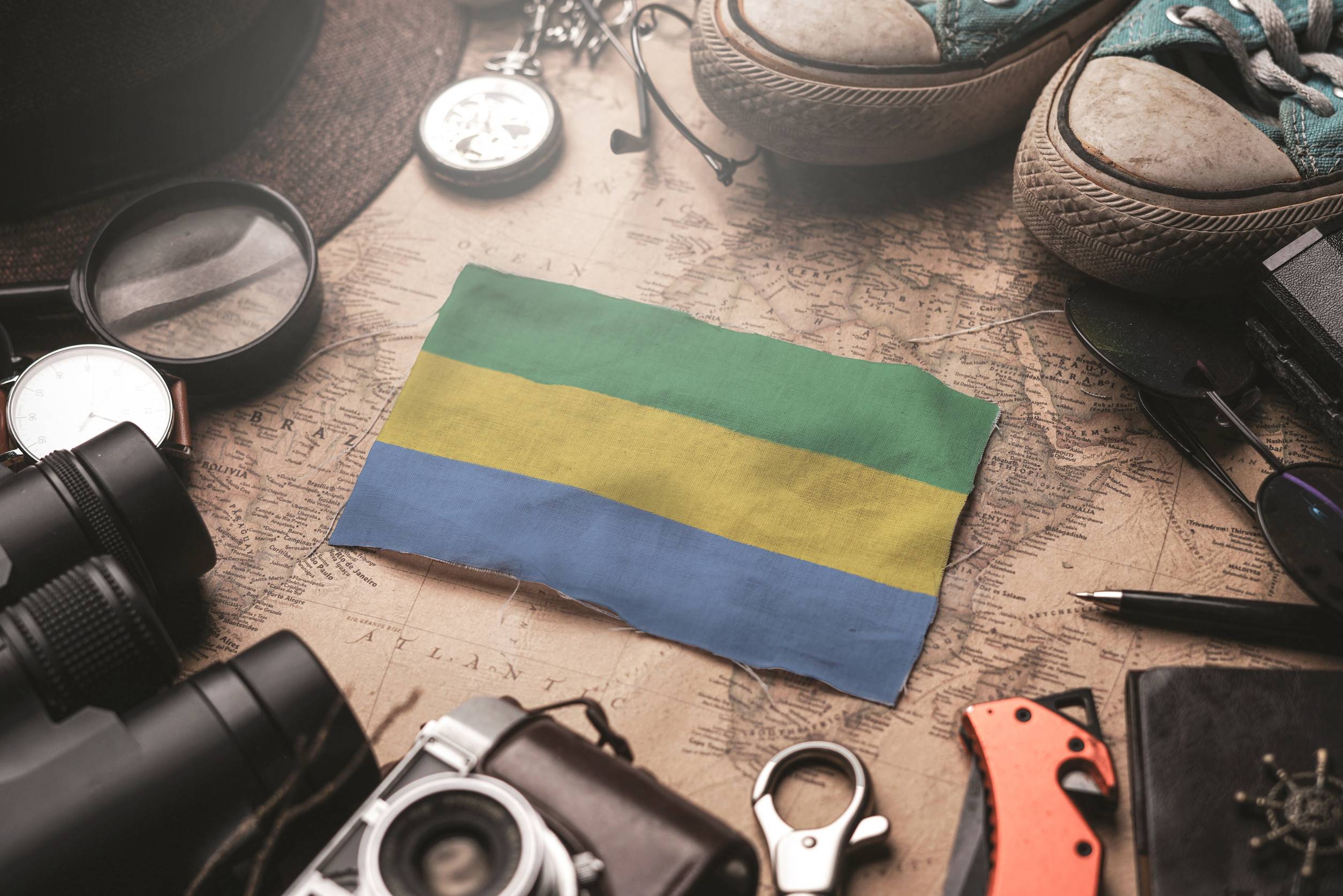 Gabon Flag Between Traveler S Accessories Gabon Flag Between Traveler S Accessories