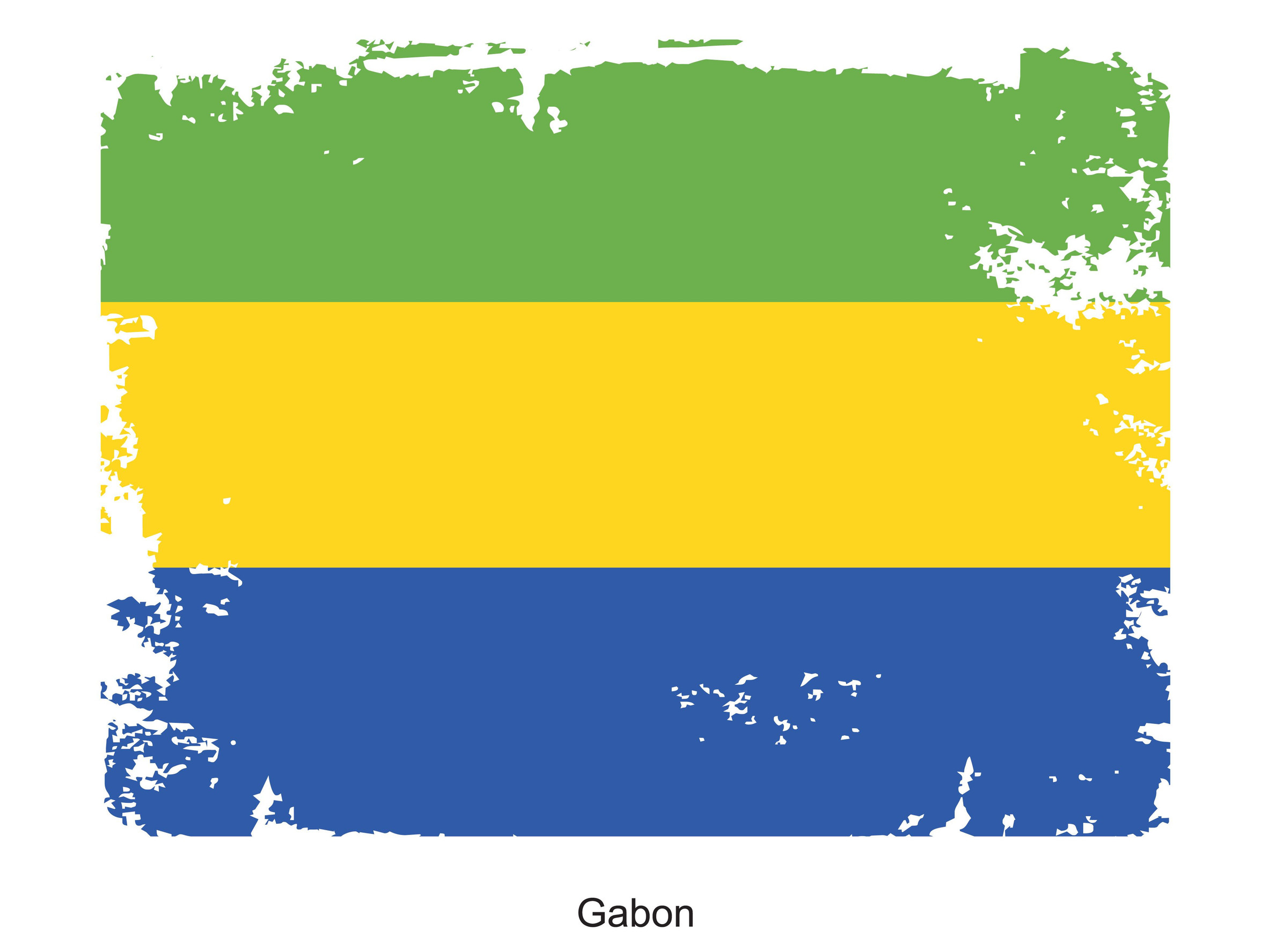 Grunge textured flag of Gabon