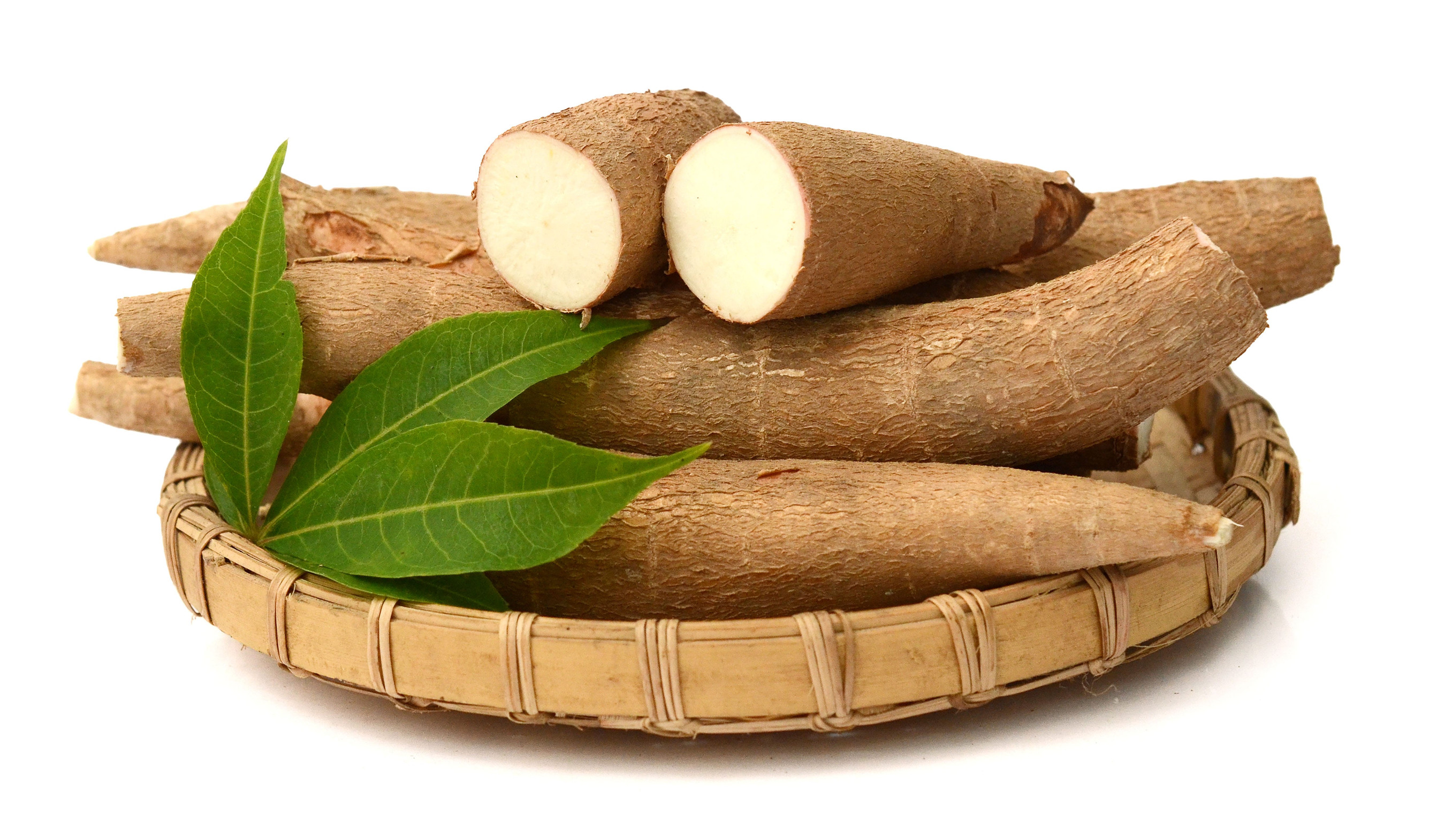 Manioc Cassava Against A White Background