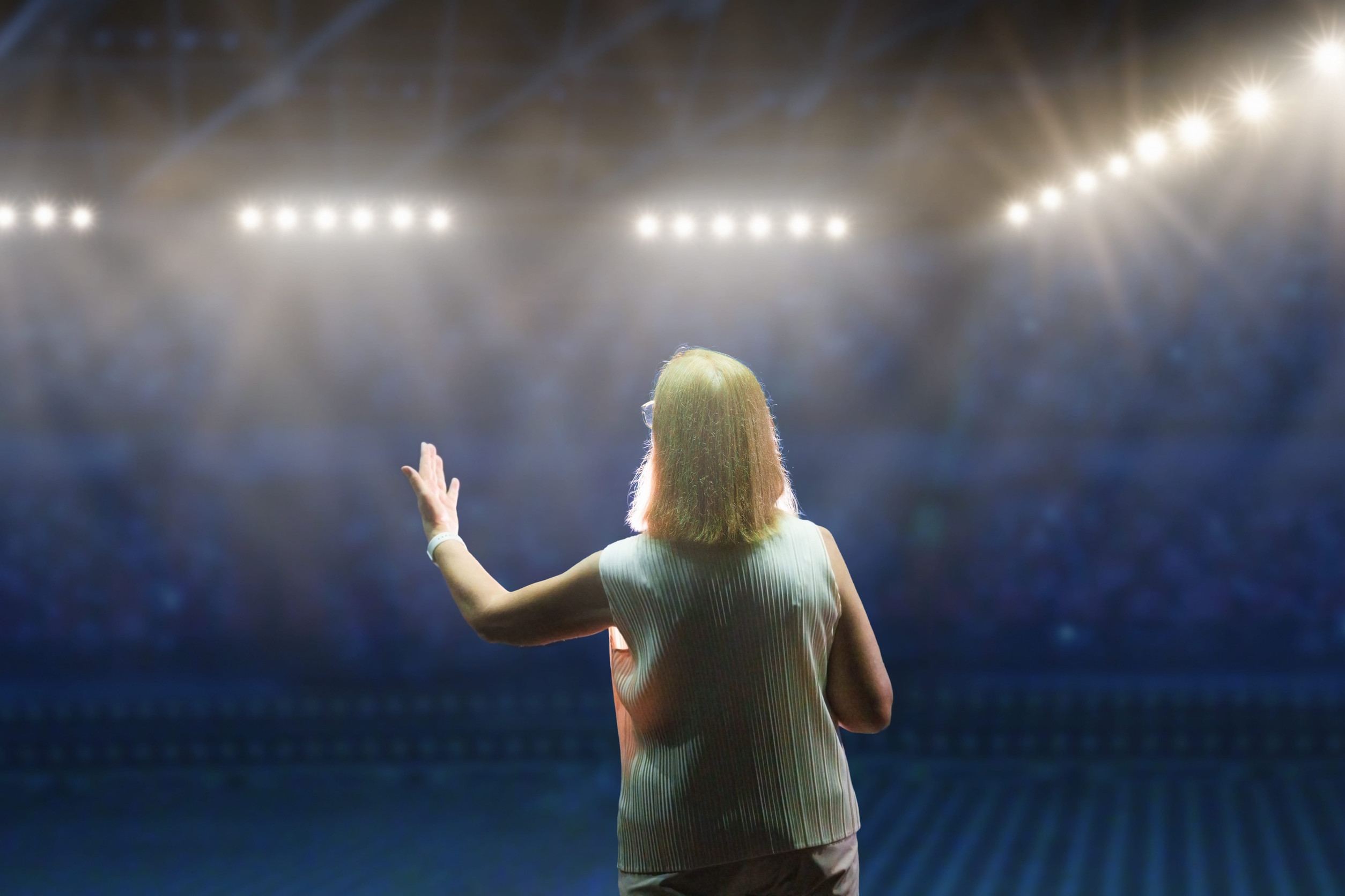 Person Speaking In Front Of The Audience
