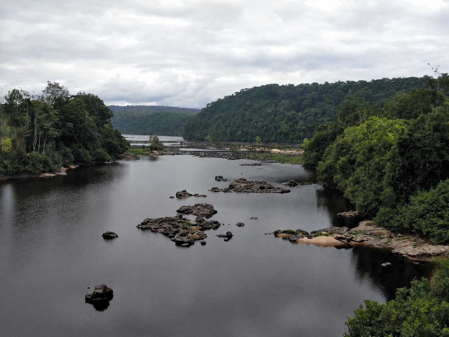 Some Rocky Terrain Inside The Ogooue River