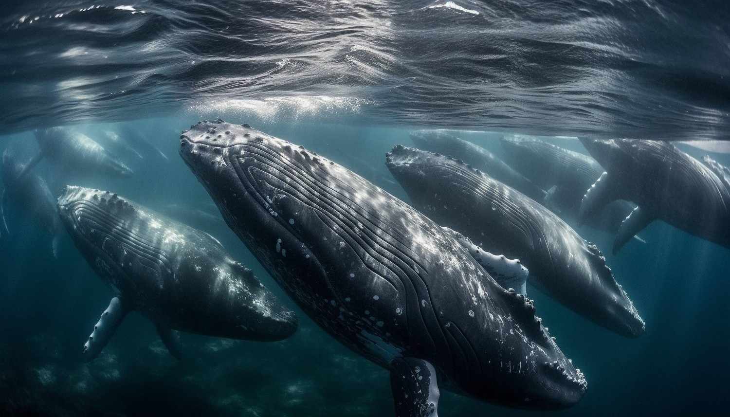 Underwater Adventure Majestic Dolphin And Humpback Whale